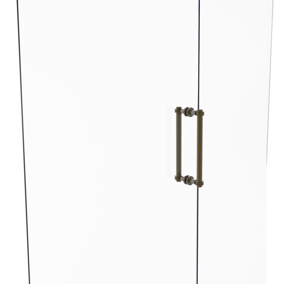 Contemporary 12 Inch Back to Back Shower Door Pull with Dotted Accent