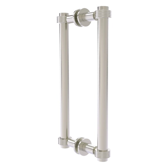 Contemporary 12 Inch Back to Back Shower Door Pull with Grooved Accent