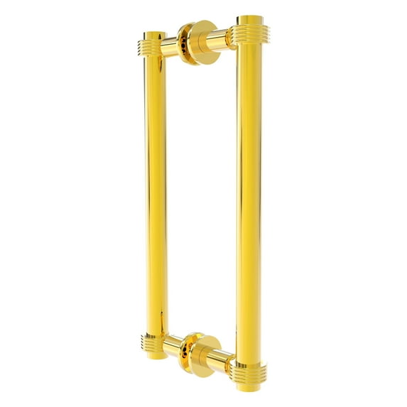 Contemporary 12 Inch Back to Back Shower Door Pull with Grooved Accent