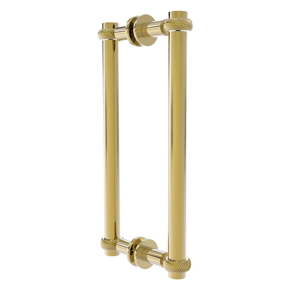 Contemporary 12 Inch Back to Back Shower Door Pull with Twisted Accent