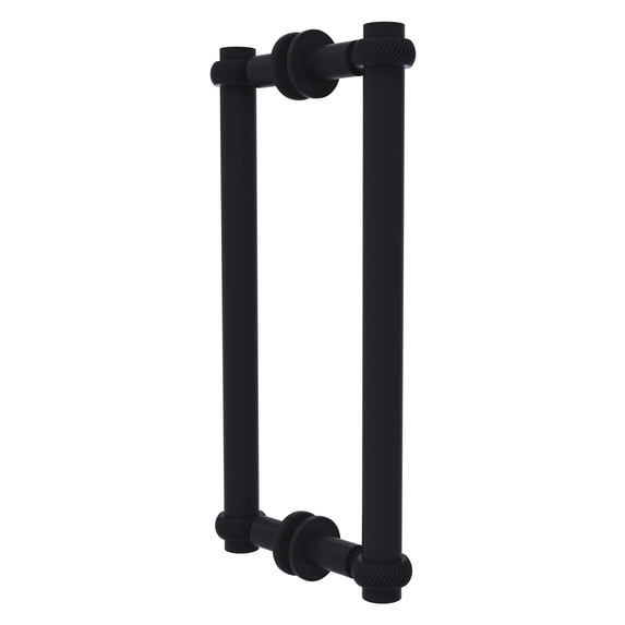 Contemporary 12 Inch Back to Back Shower Door Pull with Twisted Accent
