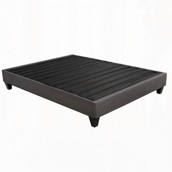 Contemporary 14 in. King Size Upholstered Bed Frame Base in Dark Gray, Easy Assembly