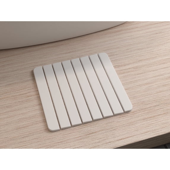 Contemporary 16x12" Natural White Diatomaceous Stone Small Bathroom Mat