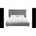 thumbnail image 1 of Contemporary 1pc Gray Fabric Upholstered King Size Bed w Tufted Headboard Footboard Bedroom Furniture, 1 of 3