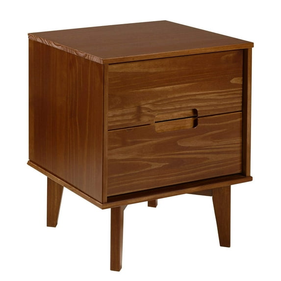 Contemporary 2-Door Wood Accent Cabinet with Inset Top - Coastal Oak