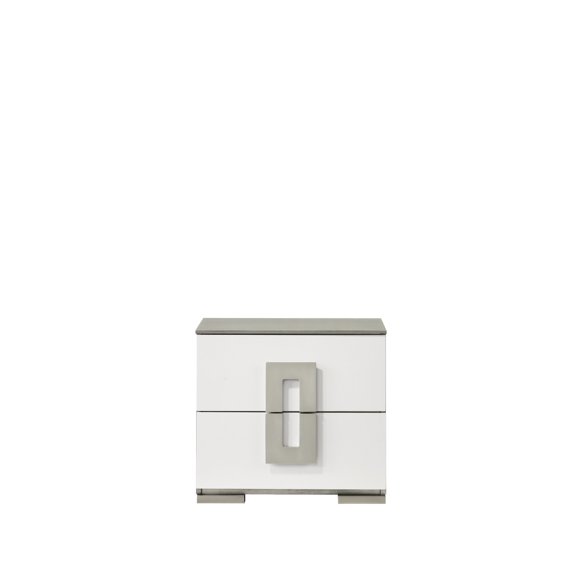 Contemporary 2-Drawer White Bedside / Chic Look for Bedroom Decor