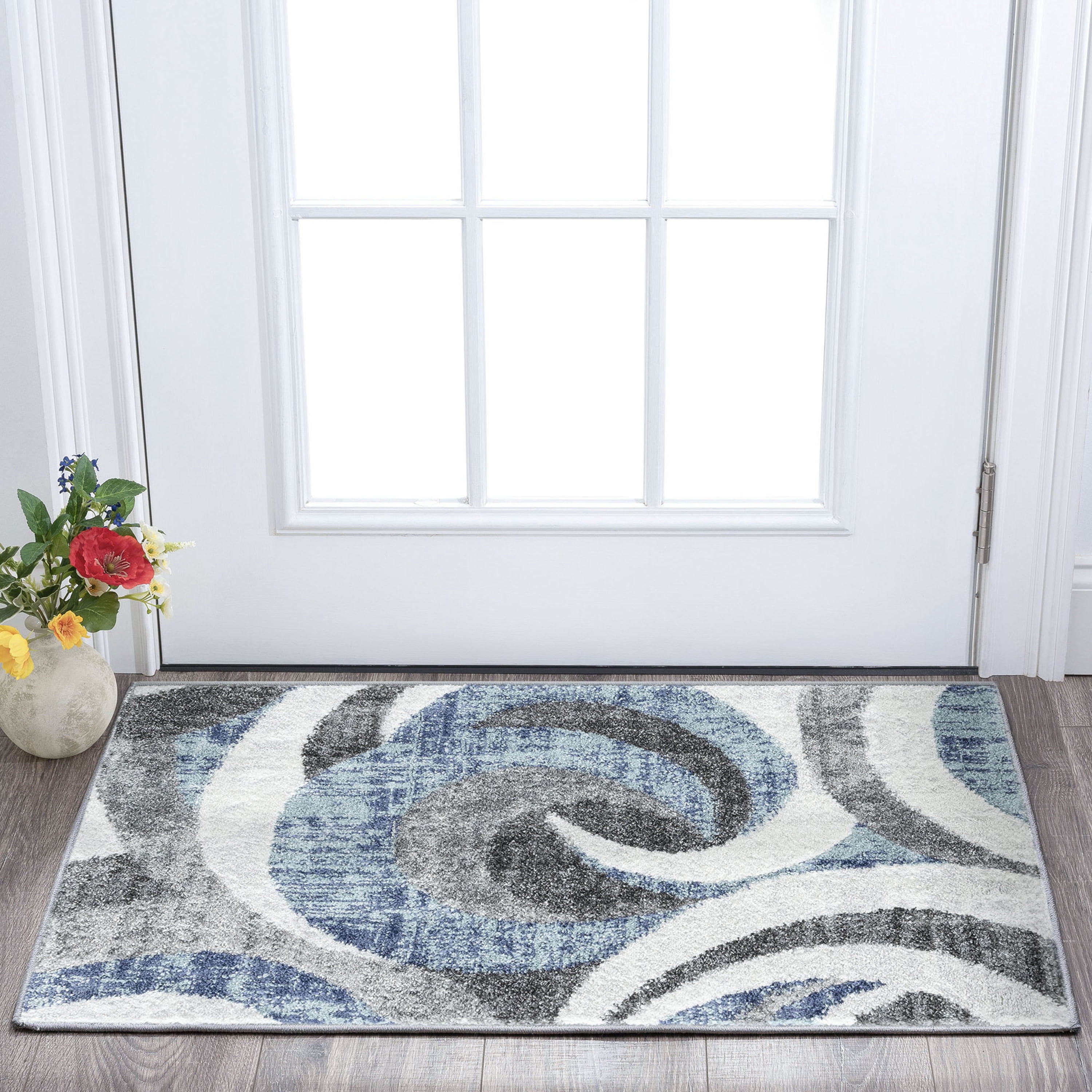 Contemporary 2x3 Area Rug (2' x 3') Abstract Dark Gray, Dark Gray Indoor Scatter Easy to Clean