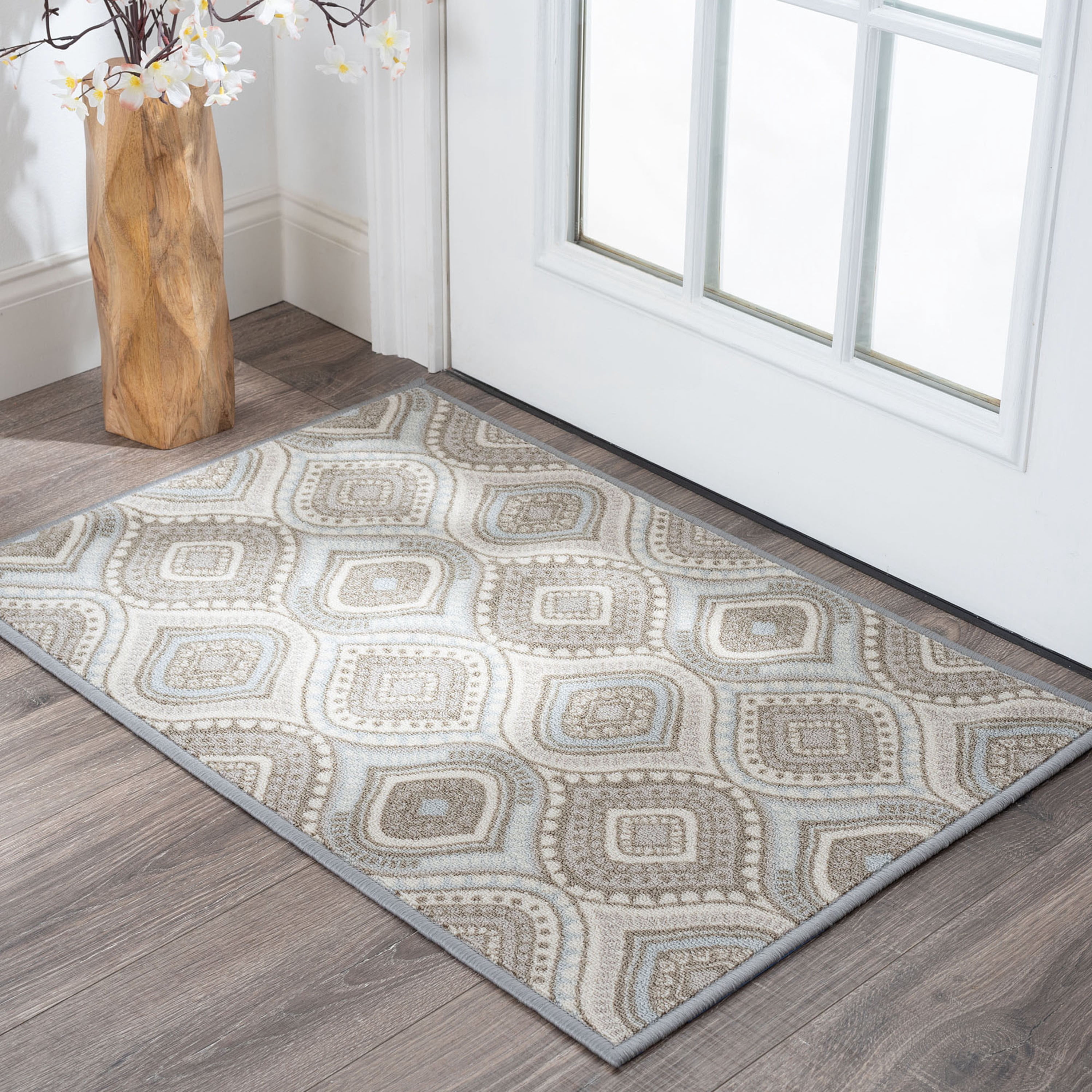 Contemporary 2x3 Area Rug (2' x 3') Geometric Taupe, Gray Indoor Scatter Easy to Clean