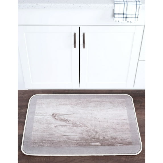 Contemporary 2x3 Area Rug (2' x 3') Solid Taupe, White Indoor Scatter Easy to Clean