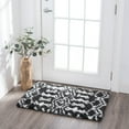 thumbnail image 1 of Contemporary 2x3 Area Rug Shag Thick (2' x 3') Geometric Dark Gray, White Indoor Scatter Easy to Clean, 1 of 9