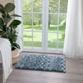 thumbnail image 1 of Contemporary 2x3 Area Rug Shag Thick (2' x 3') Geometric Medium Blue, White Indoor Scatter Easy to Clean, 1 of 7