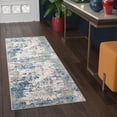 thumbnail image 1 of Contemporary 2x8 Area Rug (2'2'' x 7'3'') Abstract Blue, Gray Indoor Runner Easy to Clean, 1 of 9