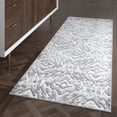 thumbnail image 1 of Contemporary 2x8 Area Rug (2'3'' x 7'3'') Geometric Silver, White Indoor Runner Easy to Clean, 1 of 10