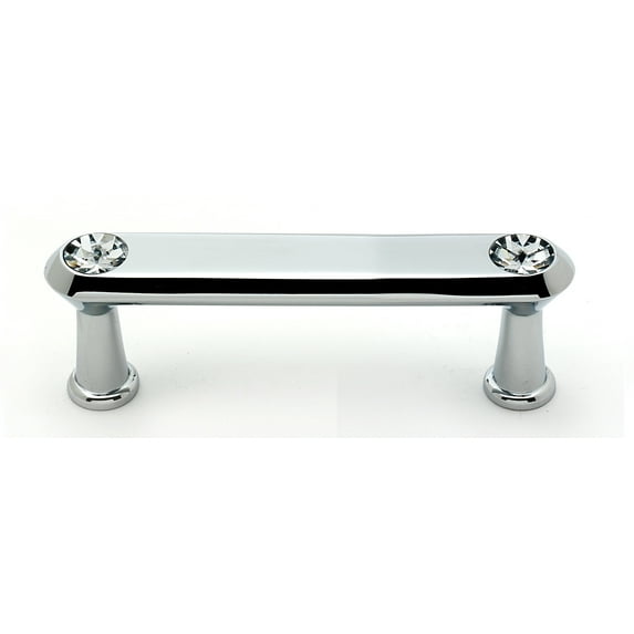Alno 3" Art Deco Crystal Pull - Polished Chrome