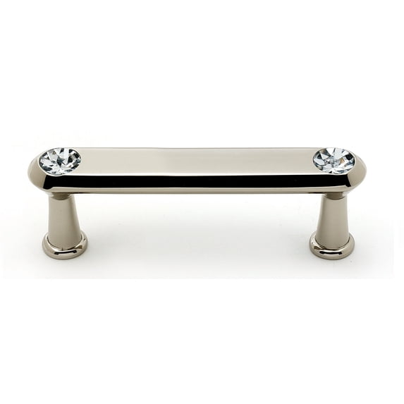 Alno C214-3-PN Swarovski Crystal 3" Cabinet Crystal Pull Polished Nickel