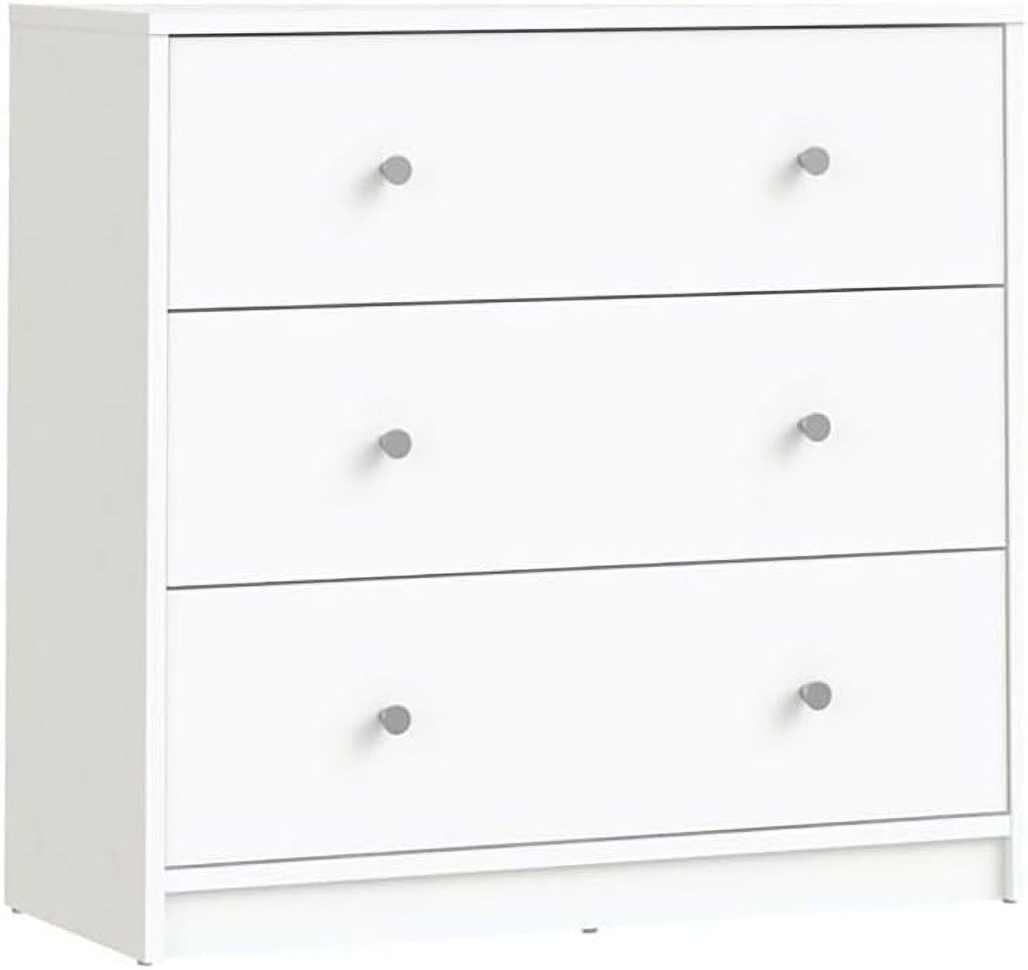 White Horizontal 3-Drawer Chest in Sustainable Engineered Wood
