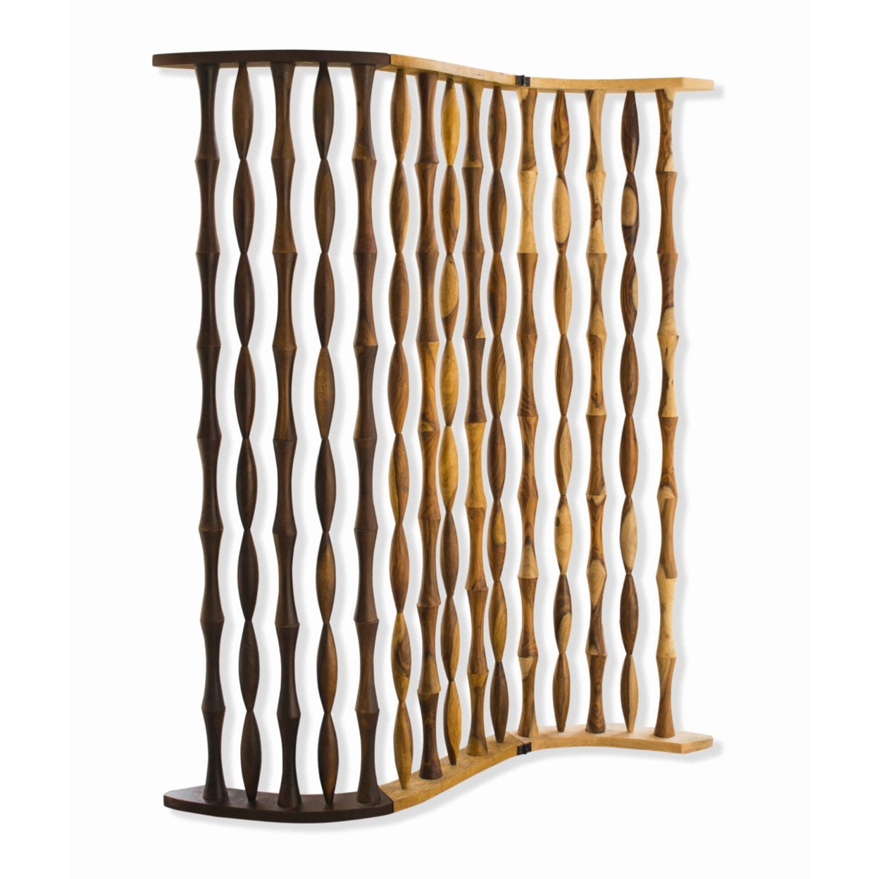 3 Panel Wood and Glass Screen with Window Pane Design, Brown and Clear main image 1