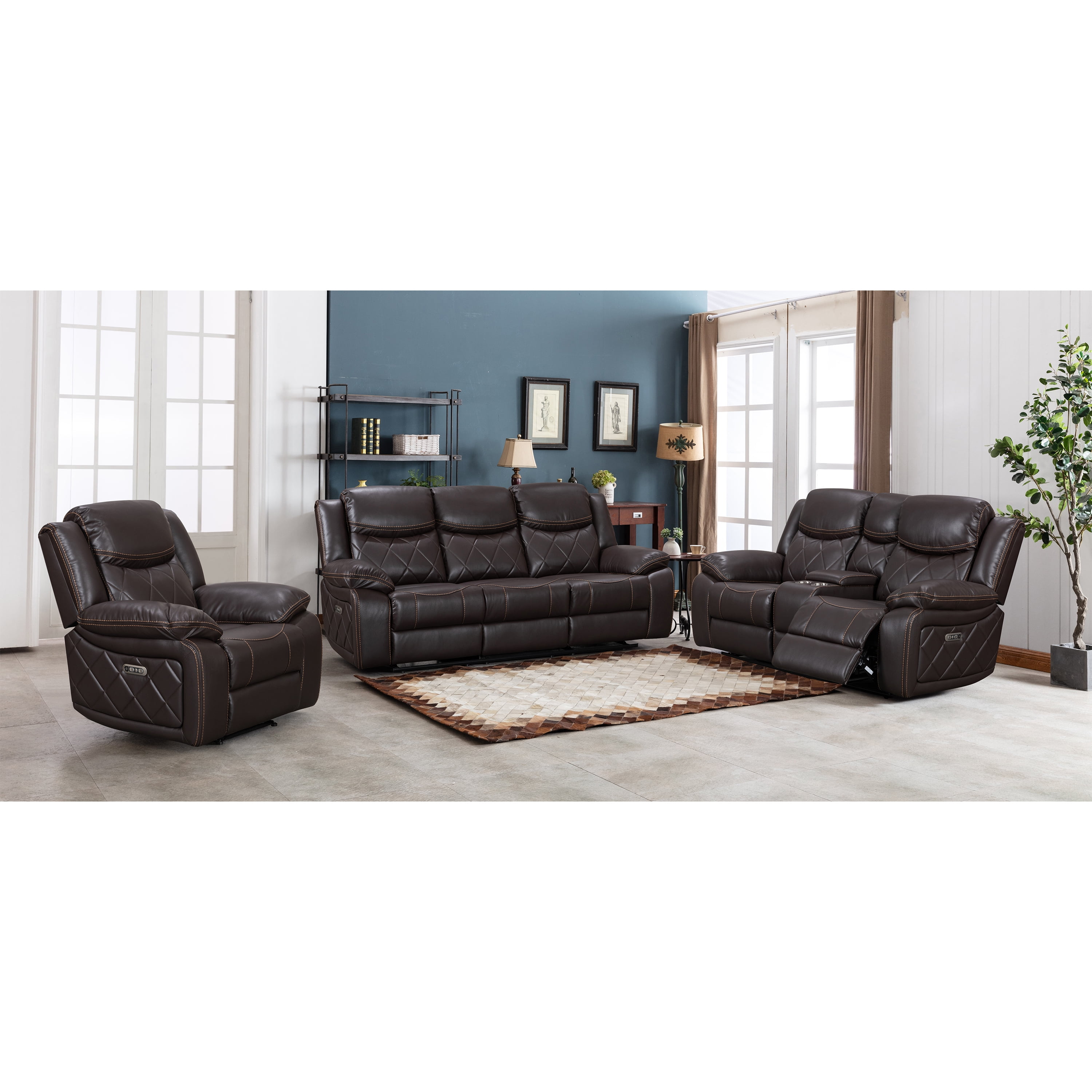 Plush reclining sofa deals