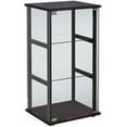 Contemporary 3 Shelf Glass Curio Wood in Black