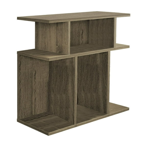 Contemporary 3-Tier End Table with Open Shelves Taupe Accent Table for Living Room, Bedroom