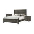 thumbnail image 1 of Contemporary 3pc Full Size Bedroom Set Grayish Brown Finish Bed 2x Nightstands Set, 1 of 6
