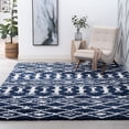 thumbnail image 1 of Contemporary 3x5 Area Rug Shag Thick (3'3'' x 5') Geometric Navy, White Indoor Rectangle Easy to Clean, 1 of 9