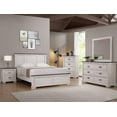 thumbnail image 1 of Contemporary 4pc Panel Full Size Bed Dresser Mirror Nightstand Bedroom Set Wooden Furniture Chalk Finish, 1 of 5