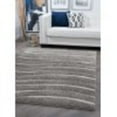 thumbnail image 1 of Contemporary 4x6 Area Rug Shag Thick (3'11'' x 5'11'') Stripe Gray, Cream Indoor Rectangle Easy to Clean, 1 of 9