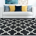 thumbnail image 1 of Contemporary 4x6 Area Rug Shag Thick (3'11'' x 5'3'') Moroccan Tile Charcoal, Cream Indoor Rectangle Easy to Clean, 1 of 9