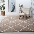 thumbnail image 1 of Contemporary 4x6 Area Rug Shag Thick (4' x 5'3'') Diamond Tan, White Indoor Rectangle Easy to Clean, 1 of 9