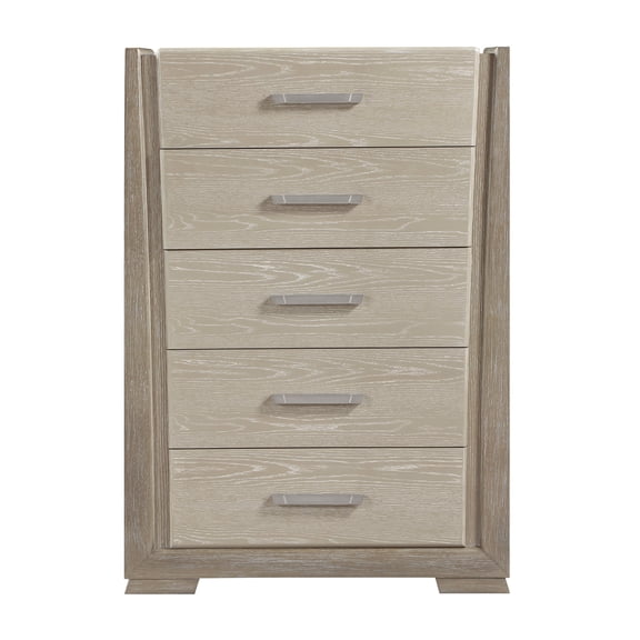 Contemporary 5-Drawer Storage Chest with Brown and Gray Finish