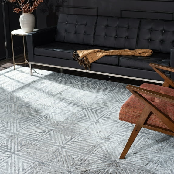 Bliss Rugs Modern Contemporary Geometric Area Rug, Indoor Rugs for Living Room, Dining Room, Bedroom | Gray, 5' x 8' (5'3''x7'3'')
