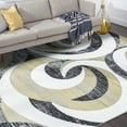 thumbnail image 1 of Contemporary 5x8 Area Rug (5'3'' x 7'3'') Abstract Yellow, Charcoal Living Room Easy to Clean, 1 of 10