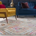 thumbnail image 1 of Contemporary 5x8 Area Rug (5'3'' x 7'3'') Geometric Cream, Gray Living Room Easy to Clean, 1 of 12