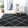 thumbnail image 1 of Contemporary 5x8 Area Rug Shag Thick (5'3'' x 7'3'') Diamond Dark Gray, White Living Room Easy to Clean, 1 of 9