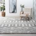 thumbnail image 1 of Contemporary 5x8 Area Rug Shag Thick (5'3'' x 7'3'') Geometric Silver, White Living Room Easy to Clean, 1 of 9