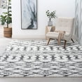 thumbnail image 1 of Contemporary 5x8 Area Rug Shag Thick (5'3'' x 7'3'') Geometric White, Gray Living Room Easy to Clean, 1 of 9