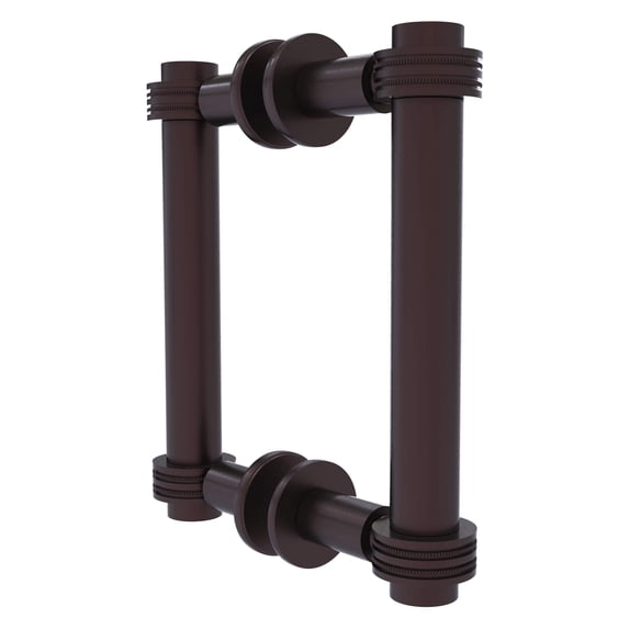 Contemporary 6 Inch Back to Back Shower Door Pull with Dotted Accent