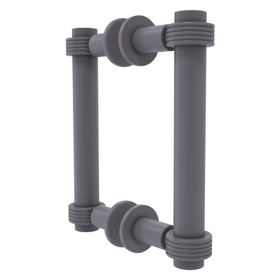 Contemporary 6 Inch Back to Back Shower Door Pull with Grooved Accent