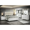 thumbnail image 1 of Contemporary 6Pc King Size LED Light Upholstered Bed Set Storage White Wooden Bedroom Furniture, 1 of 6