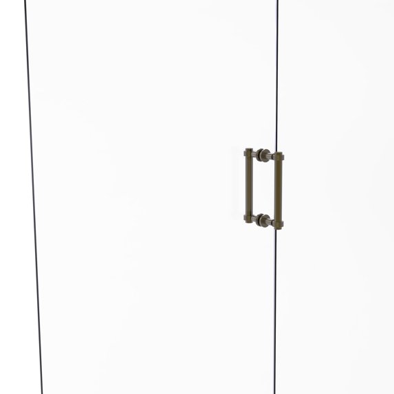 Contemporary 8 Inch Back to Back Shower Door Pull with Grooved Accent