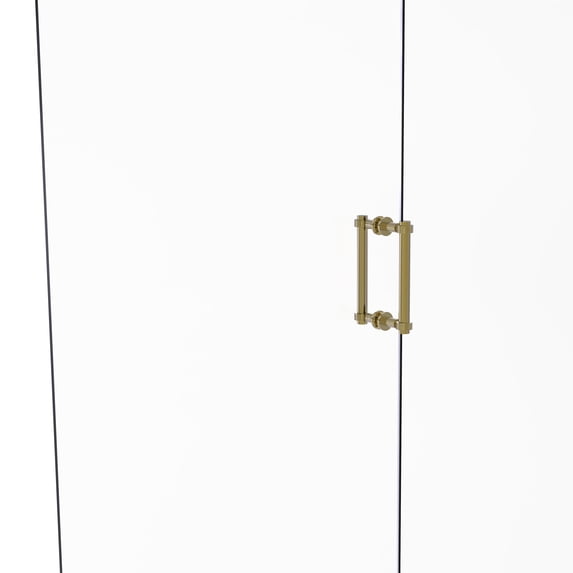 Contemporary 8 Inch Back to Back Shower Door Pull with Grooved Accent