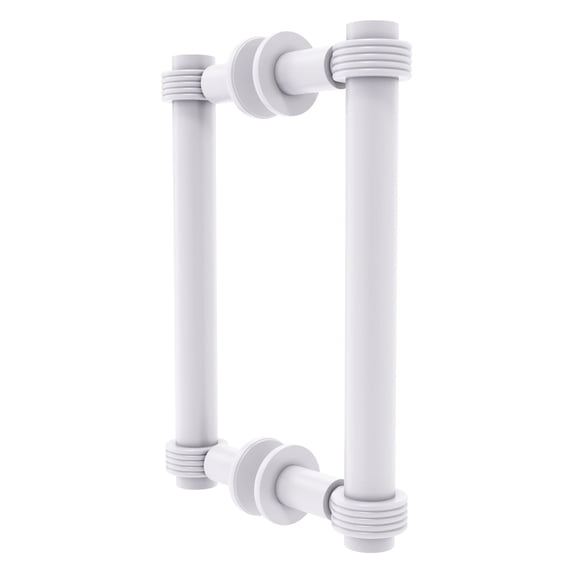 Contemporary 8 Inch Back to Back Shower Door Pull with Grooved Accent