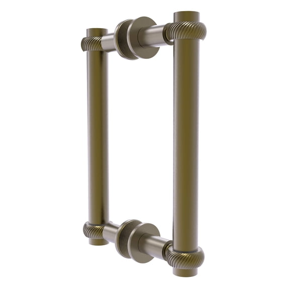 Contemporary 8 Inch Back to Back Shower Door Pull with Twisted Accent