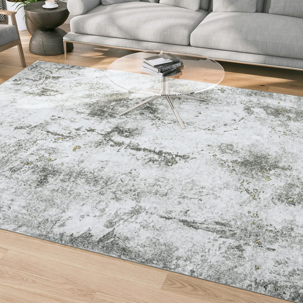 Contemporary 8x10 Area Rug (7'11'' x 10'3'') Abstract Beige, Gray