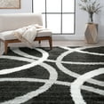 thumbnail image 1 of Contemporary 8x10 Area Rug Shag Thick (7'11'' x 9'11'') Abstract Dark Gray, Silver Living Room Easy to Clean, 1 of 8