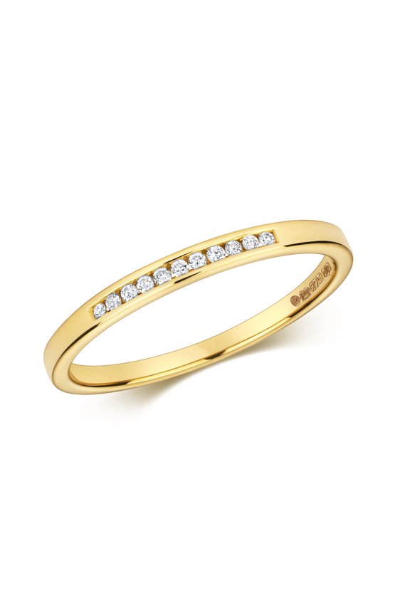 Contemporary 9k Gold Women Diamond Ring Brilliant Cut 0.05 Carat H - I1