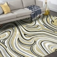 thumbnail image 1 of Contemporary 9x12 Area Rug (8'10'' x 12'2'') Abstract Yellow, Charcoal Living Room Easy to Clean, 1 of 10