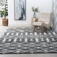 thumbnail image 1 of Jersey Shag Contemporary Geometric Gray and White Polypropylene Indoor Area Rug, 9'x12' Rectangle, 1 of 9