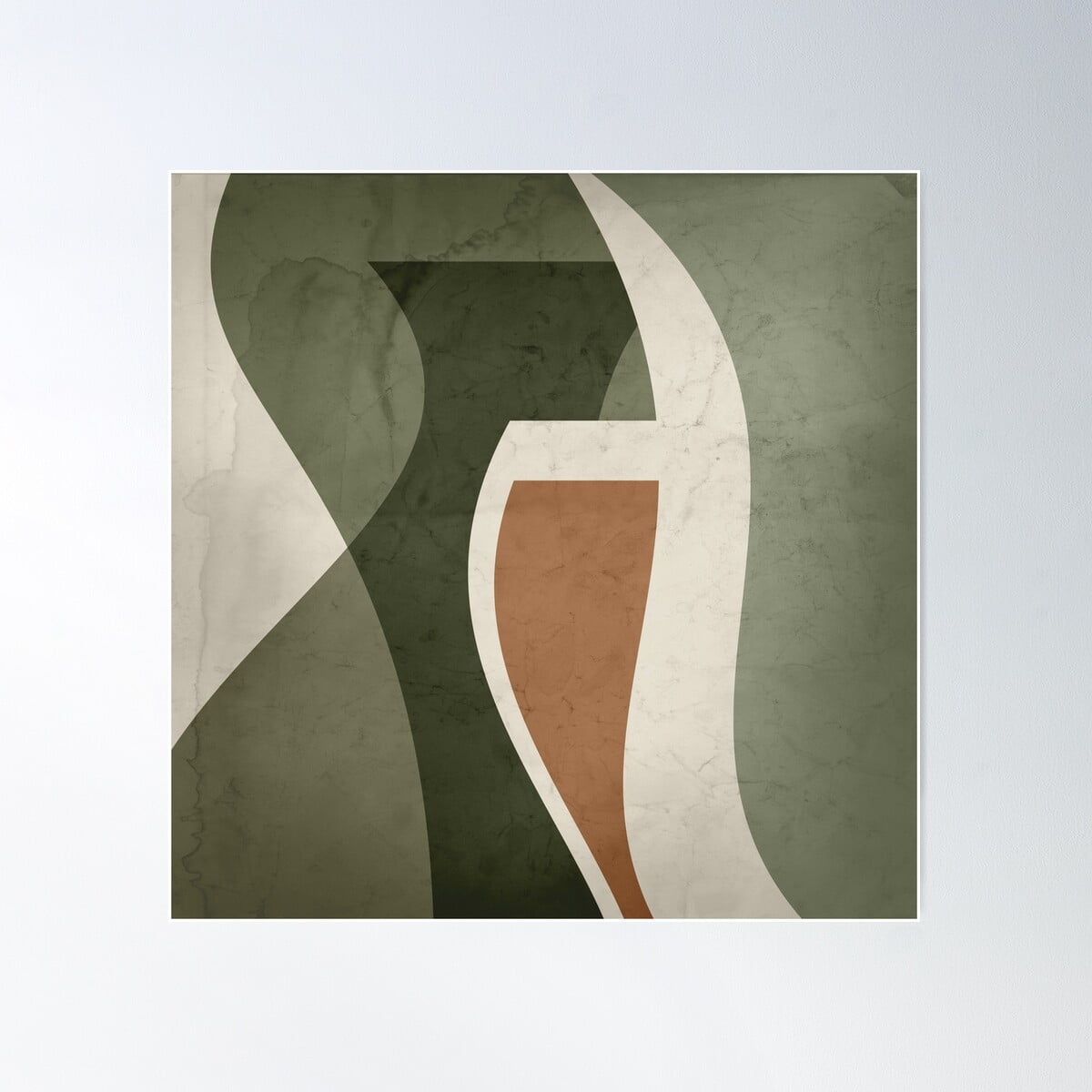 Contemporary Abstract Vase Shapes In Sage Green, Cinnamon And Ivory ...